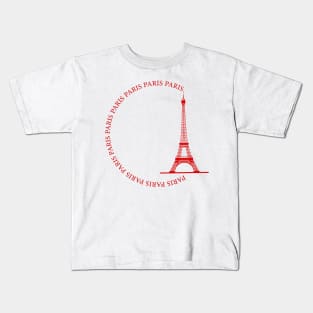 Eiffel tower drawing in Paris Kids T-Shirt